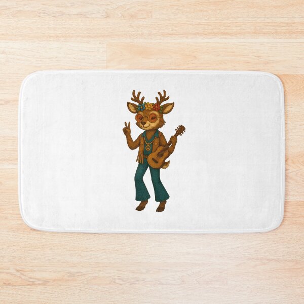 Item preview, Hippie Deer – 60s Flower Power Embroidered Style designed and sold by #Adulting Central.