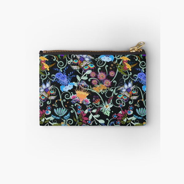 Item preview, Fairyland Flowers Boho Beauties Dark Teal Background designed and sold by CheriesArt.