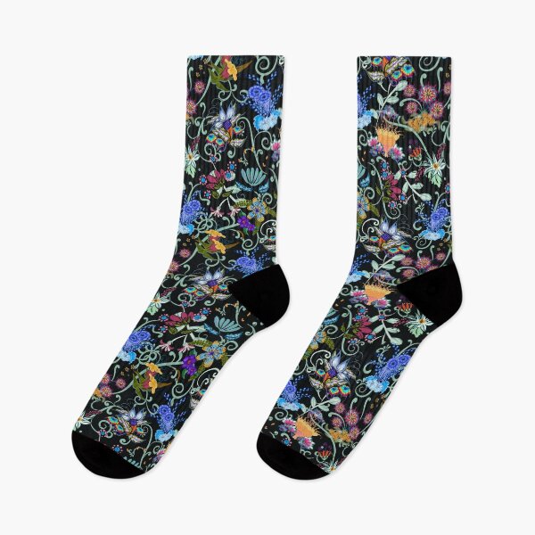 Item preview, Fairyland Flowers Boho Beauties Dark Teal Background designed and sold by CheriesArt.
