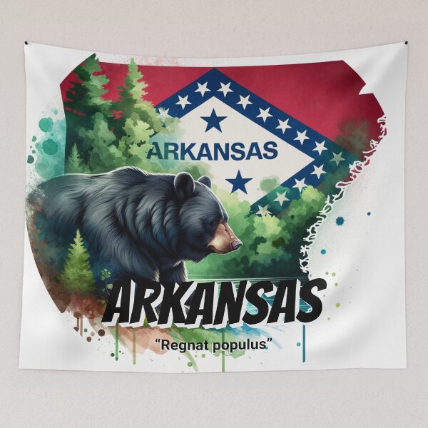 Item preview, Arkansas — Strength in Stillness | Black Bear |State Animal watercolor Art designed and sold by MTeesGA.