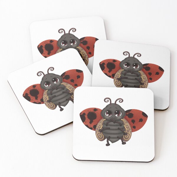 Item preview, Cute Ladybug Character – Whimsical Red and Black Insect with Big Eyes designed and sold by Colibri-art.
