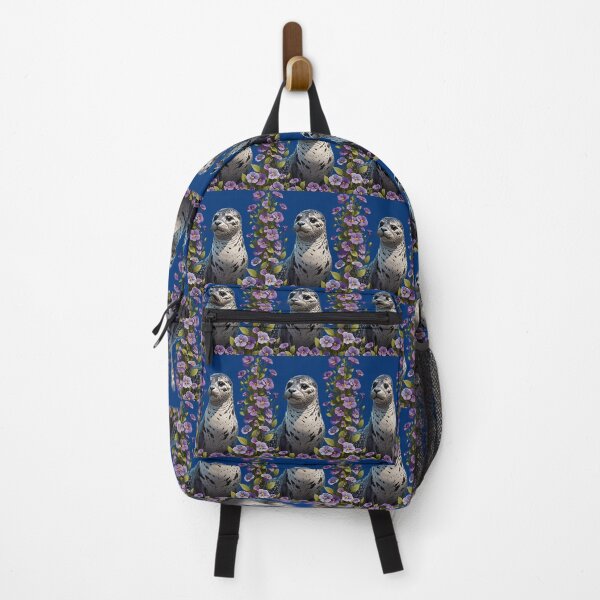Item preview, Harbor Seal Coastal Mammal Surrounded By Viola Flowers designed and sold by taiche.