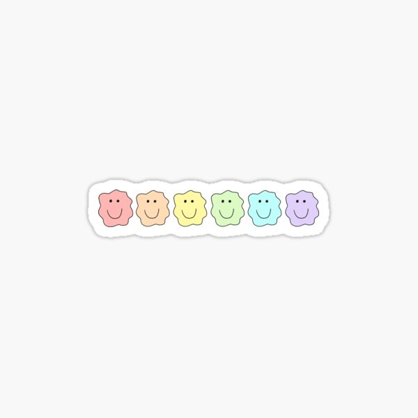 Item preview, rainbow squiggle smile designed and sold by chickflickcomfort.