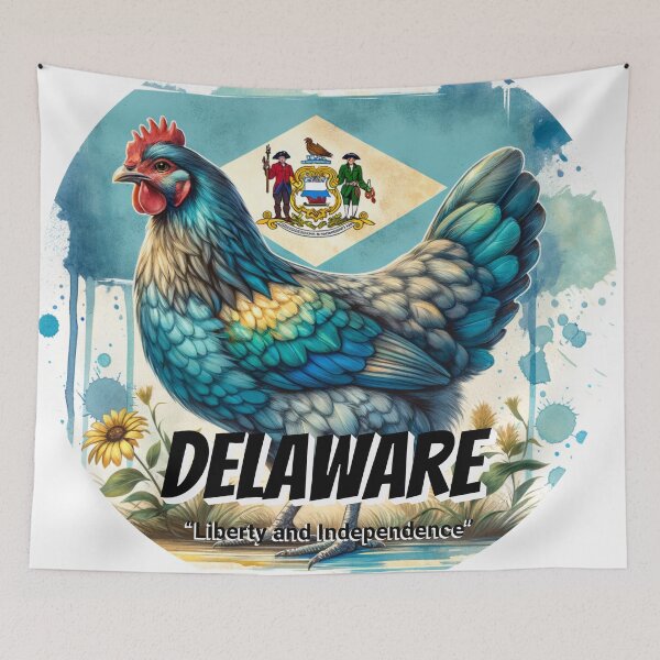 Item preview, Delaware — Bold and Graceful Blue Hen | State Animal Watercolor Art designed and sold by MTeesGA.