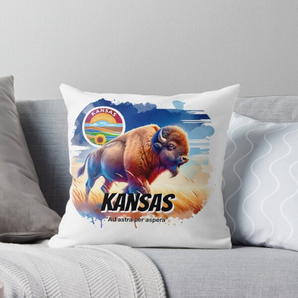 Item preview, Kansas — Strength of the Prairie Bison | State Animal Watercolor Art designed and sold by MTeesGA.
