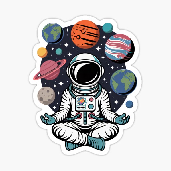 Item preview, Meditating Astronaut in Space with Planets – Cosmic Zen Astronaut Design designed and sold by Trend Pixel Co..
