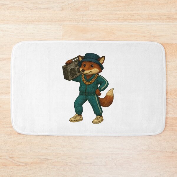 Item preview, 90s Hip-Hop Fox – Boombox Beats & Golden Chain designed and sold by #Adulting Central.