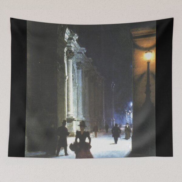 Item preview,  The Louvre at night (1892) - Aleksander  Gierymski designed and sold by Vintage Designs +.
