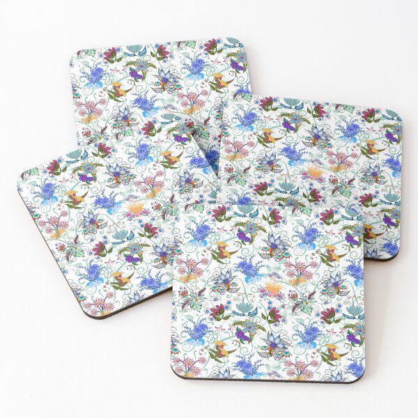 Item preview, Fairyland Flowers Boho Beauties White Background designed and sold by CheriesArt.