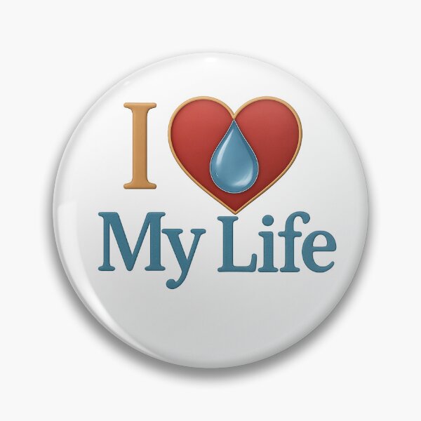 Item preview, I Love My Life – Heart and Water Drop Symbol of Gratitude designed and sold by SoulPrints by Beata.