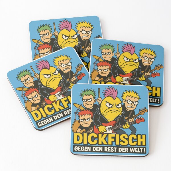 Item preview, Comic-style band with the lettering "Dickfisch - Gegen den Rest der Welt" designed and sold by DickfischWear.