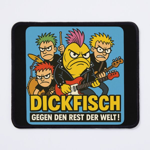 Item preview, Comic-style band with the lettering "Dickfisch - Gegen den Rest der Welt" designed and sold by DickfischWear.