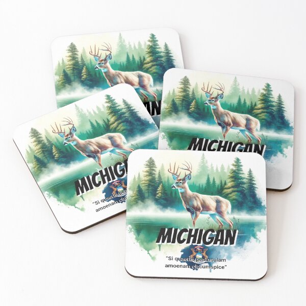 Item preview, Michigan — Grace of the White-Tailed Deer | State Animal Watercolor Art designed and sold by MTeesGA.