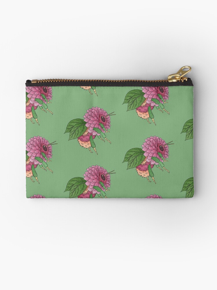 Thumbnail 1 of 4, Zipper Pouch, Zinniabee - Bumblebee and Zinnia Animal-Flower designed and sold by daisy-artistry.