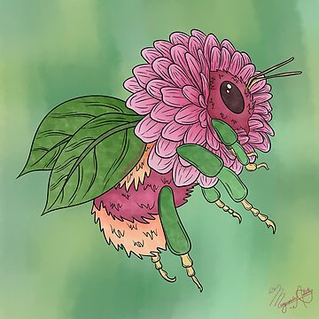 Artwork thumbnail, Zinniabee - Bumblebee and Zinnia Animal-Flower by Marguerite Artistry