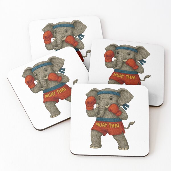 Item preview, Muay Thai Elephant Fighter Embroidered Patch Design designed and sold by #Adulting Central.