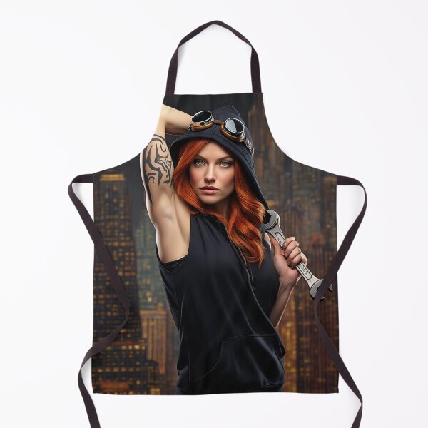 Item preview, Steampunk Girl with her hands behind her head wearing a hoodie on a detailed industrial background designed and sold by Vintage Designs +.