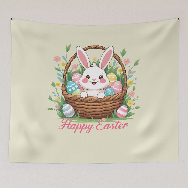 Item preview, Happy Easter – Cute bunny in the Easter basket designed and sold by ApriNoeScor.