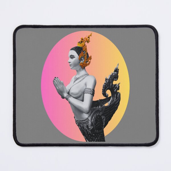 Item preview, B&W Kinnaree on Peach Background. designed and sold by Linklandiya.