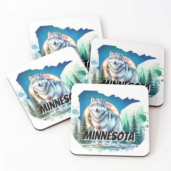Item preview, Minnesota — Spirit of the Timber Wolf | State Animal Watercolor Art designed and sold by MTeesGA.