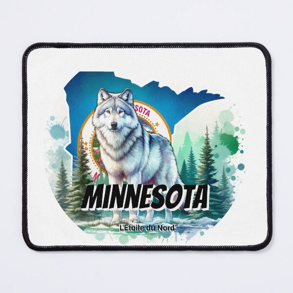 Item preview, Minnesota — Spirit of the Timber Wolf | State Animal Watercolor Art designed and sold by MTeesGA.