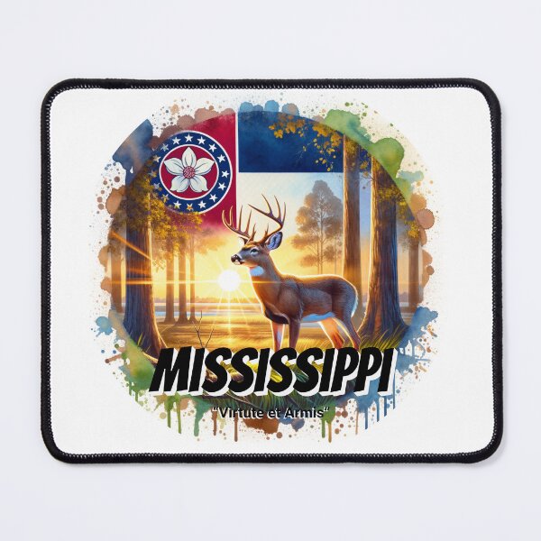 Item preview, Mississippi — Quiet Grace of the White-Tailed Deer | State Animal Watercolor Art designed and sold by MTeesGA.