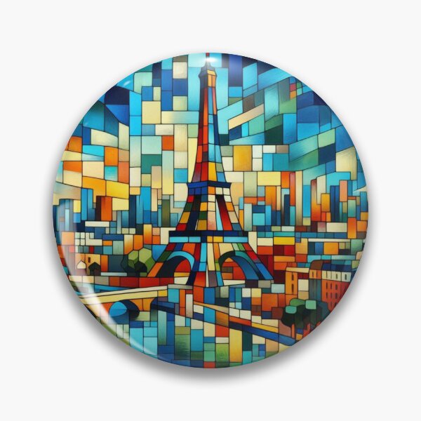 Item preview, Abstract Eiffel Tower, Seine River, Cubist Style designed and sold by Gaborai.