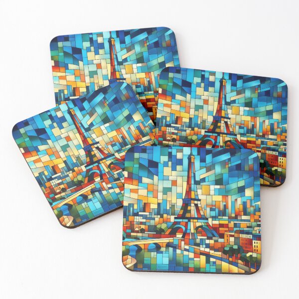 Item preview, Abstract Eiffel Tower, Seine River, Cubist Style designed and sold by Gaborai.