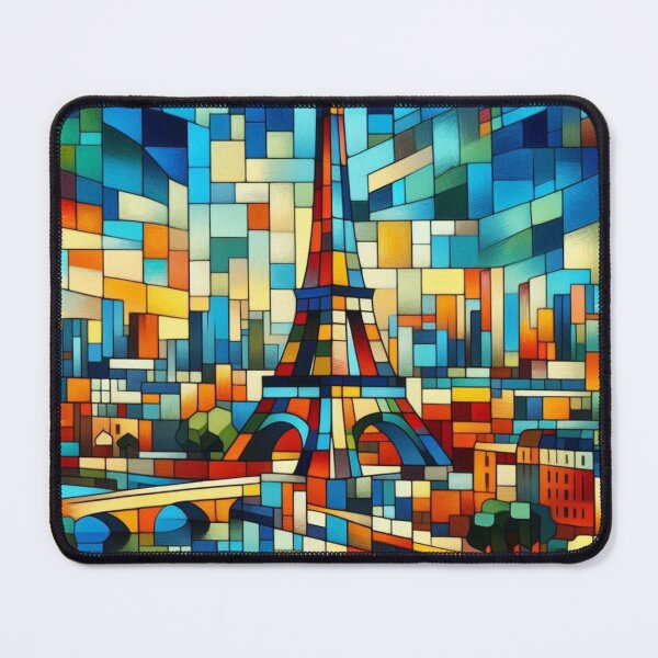 Item preview, Abstract Eiffel Tower, Seine River, Cubist Style designed and sold by Gaborai.