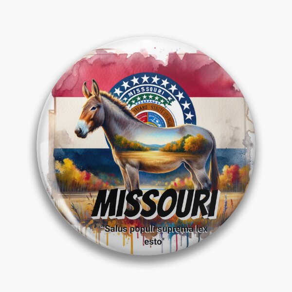Item preview, Missouri — Strength and Steadiness of the Mule | State Animal Watercolor Art designed and sold by MTeesGA.