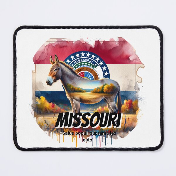 Item preview, Missouri — Strength and Steadiness of the Mule | State Animal Watercolor Art designed and sold by MTeesGA.