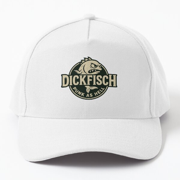 Vista previa del artículo con la obra «Logotipo de pez con la inscripción "Dickfisch - Punk as hell"», diseñado y vendido por DickfischWear.