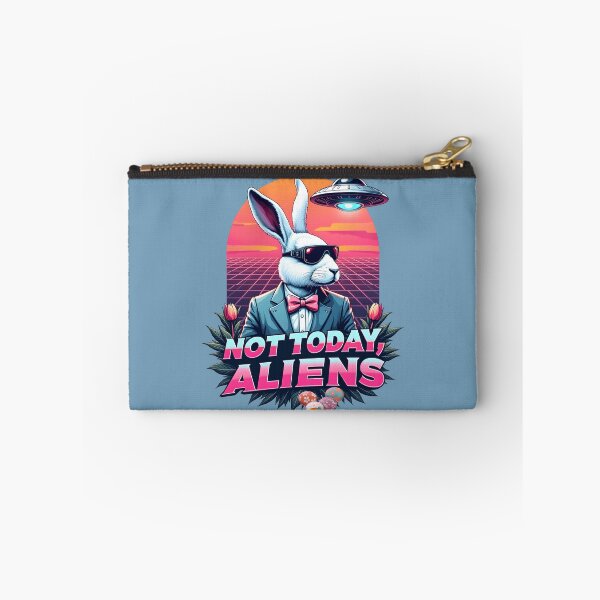 Item preview, "Not Today Aliens!": Funny Happy Easter Bunny/UFO Encounter designed and sold by RetroTraveller.