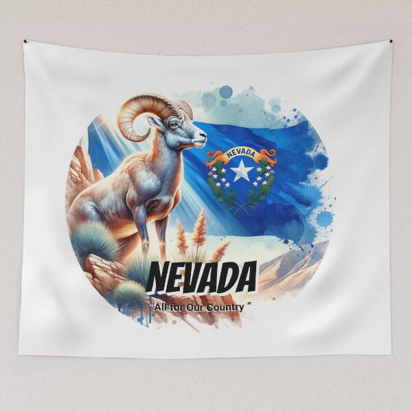 Item preview, Nevada — Power of the Desert Bighorn | State Animal Watercolor Art designed and sold by MTeesGA.