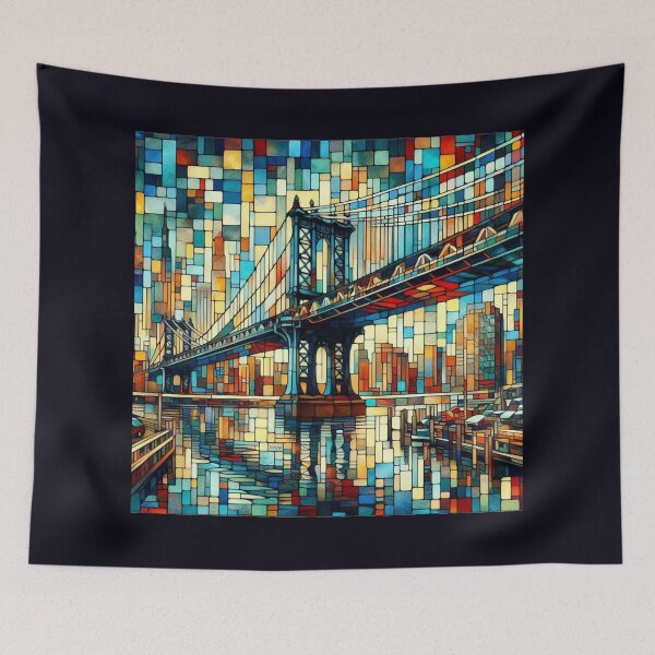 Item preview, Abstract Manhattan Bridge, New York City, Cubist Style designed and sold by Gaborai.