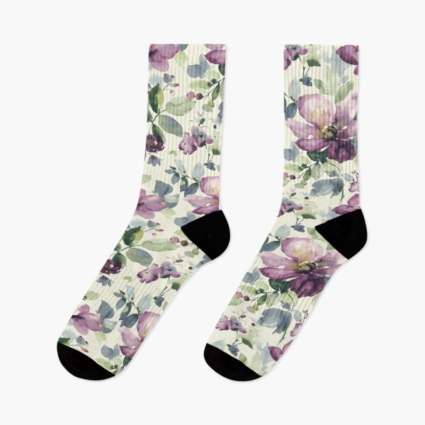 Item preview, Purple Watercolor Flower Vine designed and sold by binspired2shop.