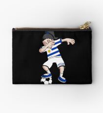 Uruguay Football Dabbing Soccer Girl With Soccer Ball And National Flag Jersey Futbol Fan Design Studio Pouch