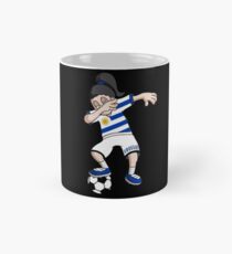 Uruguay Football Dabbing Soccer Girl With Soccer Ball And National Flag Jersey Futbol Fan Design Mug