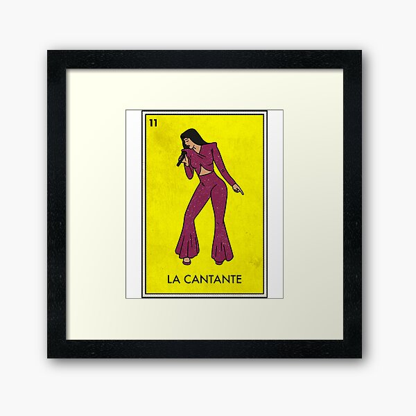 La Cantante Mexican Loteria Bingo Card Themed Tee Framed Art Print