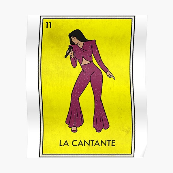 La Cantante Mexican Loteria Bingo Card Themed Tee Poster