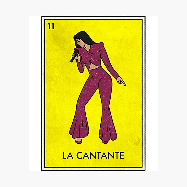 La Cantante Mexican Loteria Bingo Card Themed Tee Photographic Print