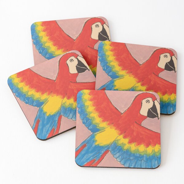 Item preview, Parrot Square Painted Design designed and sold by Mr Mouse Design.