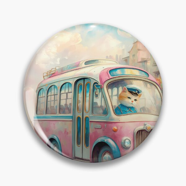 Item preview, Vintage Cat Bus Driver – Whimsical Watercolor Illustration designed and sold by KateVil.