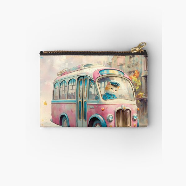 Item preview, Vintage Cat Bus Driver – Whimsical Watercolor Illustration designed and sold by KateVil.