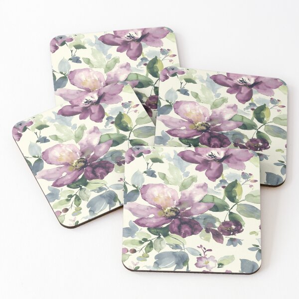 Item preview, Purple Watercolor Flower Vine designed and sold by binspired2shop.