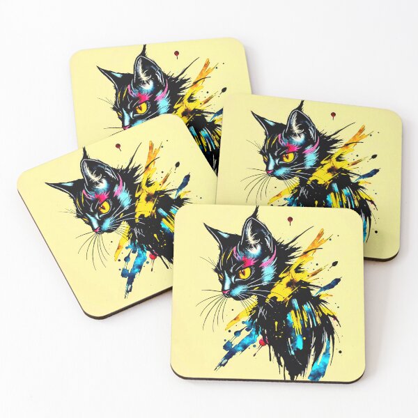 Artikelvorschau, BLACK NEON CYBER CAT entworfen und verkauft von Mark Fischer.
