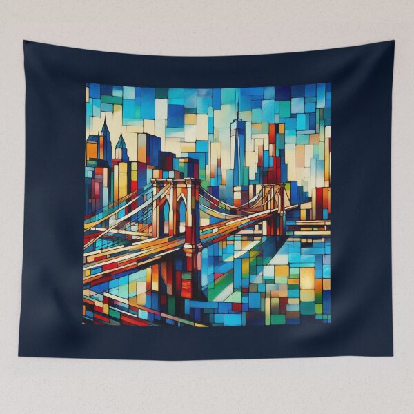 Item preview, Abstract Brooklyn Bridge, New York City, Cubist Style designed and sold by Gaborai.
