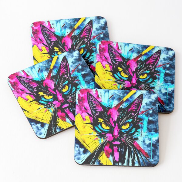 Item preview, BLACK NEON CYBER CAT designed and sold by Mark Fischer.