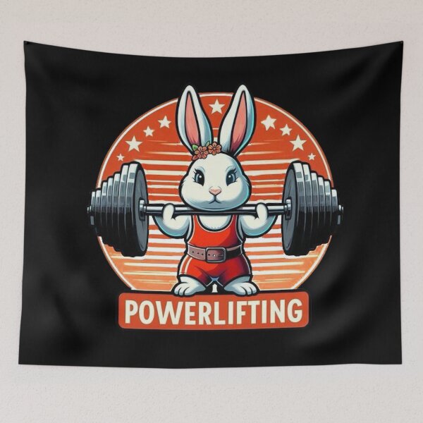 Item preview, Rabbit Powerlifting  designed and sold by Myra365Art.