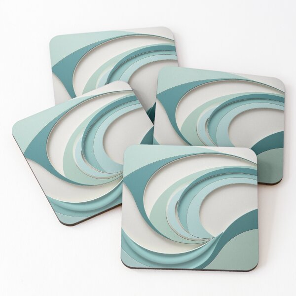 Item preview, Soothing Marine Curves Abstract Art designed and sold by Harmonic_Layers.